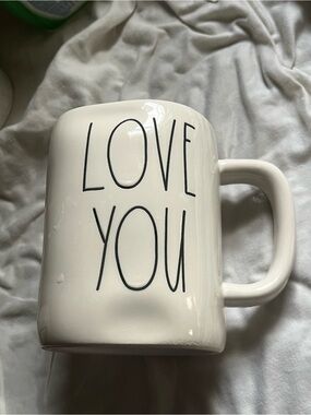 Rae Dunn White Ceramic 'LOVE YOU' Mug